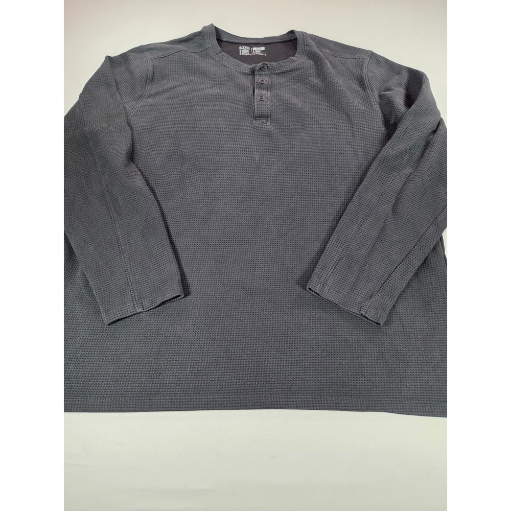 5.11 Tactical Mens 2XL Waffle Knit Henley Shirt Long Sleeve Gray Thermal 1313